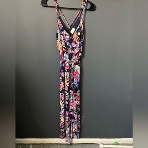 Maxi dress- opens in front, adjustable straps never worn
